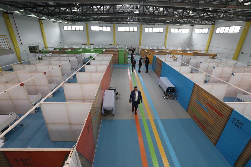 View of the field hospital set up in Cite Sportive d'El Menzah in Tunis, Tunisia.  EPA