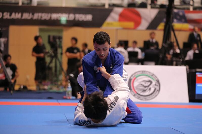 Action during the inaugural Abu Dhabi Jiu-Jitsu Grand Slam in Tokyo, a two-day event which concluded on Sunday. Courtesy Abu Dhabi Grand Slam Jiu Jitsu Tour