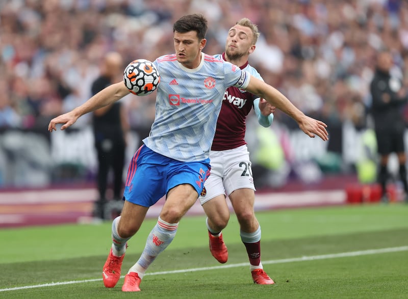 Harry Maguire - 6: Gave ball away to allow West Ham a first shot on goal. Blocked one effort. Not up to his usual standard. Getty
