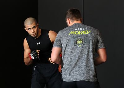 Muhammad Mokaev is targeting a UFC title shot within two fights. Should he get his wish, he would have the chance to become the youngest UFC champion in history. Chris Whiteoak / The National