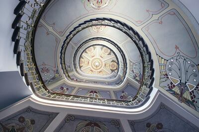 An Art Nouveau staircase in Riga, Latvia. Live Riga