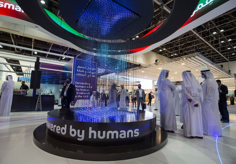 A light and laser display on the second day of Gitex.
