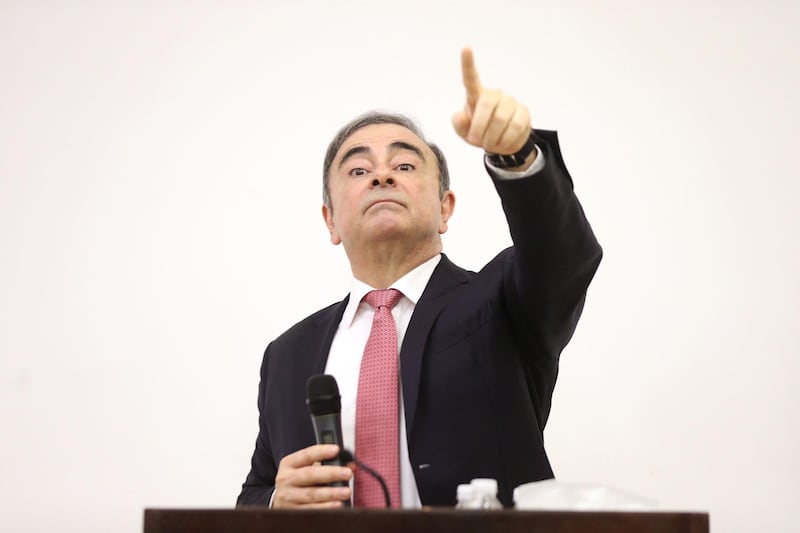 Carlos Ghosn, chooses a journalist to ask a question. Japanese media were left in the cold, Hasan Shaaban/Bloomberg