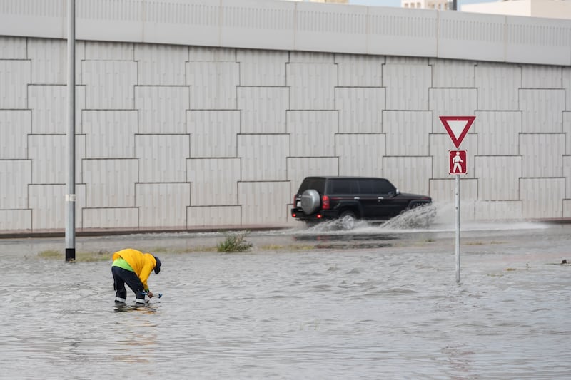 Drivers faced a difficult commute after heavy rain in Dubai. Antonie Robertson/The National
