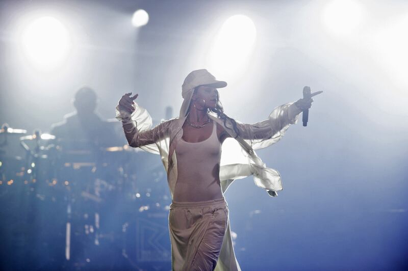 Rihanna wows fans in concert at the du Arena, Yas Island last night. Christopher Pike / The National