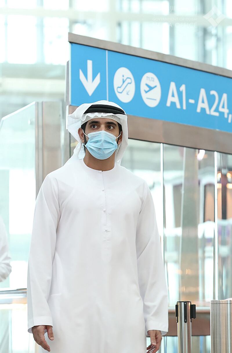 Sheikh Hamdan visits Dubai International Airport and reviews the preparations and preventive protocols in place to welcome tourists back.
