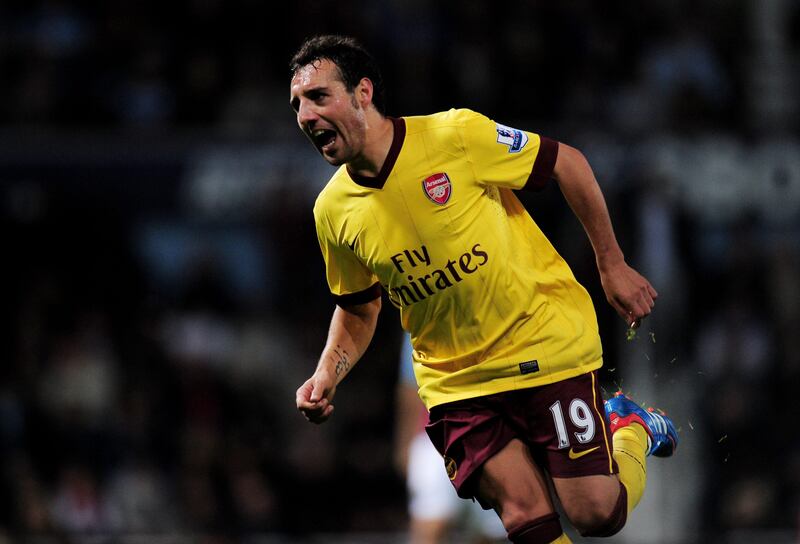LONDON, ENGLAND - OCTOBER 06:  Santi Cazorla of Arsenal celebrates after scoring his team's third goal during the Barclays Premier League match between West Ham United and Arsenal at the Boleyn Ground on October 6, 2012 in London, England.  (Photo by Shaun Botterill/Getty Images) *** Local Caption ***  153543615.jpg