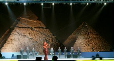 Mariah Carey performed at the pyramids in May 2010. AP