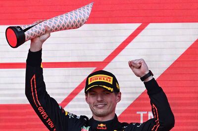 Red Bull's Max Verstappen after winning the Azerbaijan Grand Prix at the Baku City Circuit. AFP