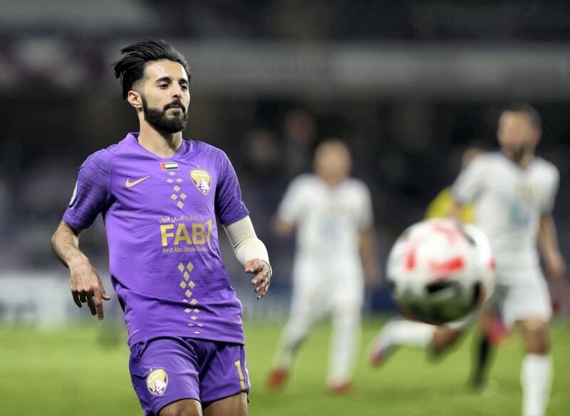 Al Ain, United Arab Emirates - Reporter: John McAuley: Bandar Al Ahbabi of Al Ain. Al Ain take on Bunyodkor in the play-off to game qualify for the 2020 Asian Champions League. Tuesday, January 28th, 2020. Hazza bin Zayed Stadium, Al Ain. Chris Whiteoak / The National