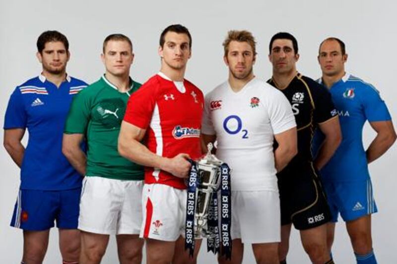 The 2013 Six Nations captains: Pascal Pape of France, Ireland's Jamie Heaslip, Wales, Sam Warburton, Chris Robshaw of England, Kelly Brown of Scotland and Italy's Sergio Parisse.