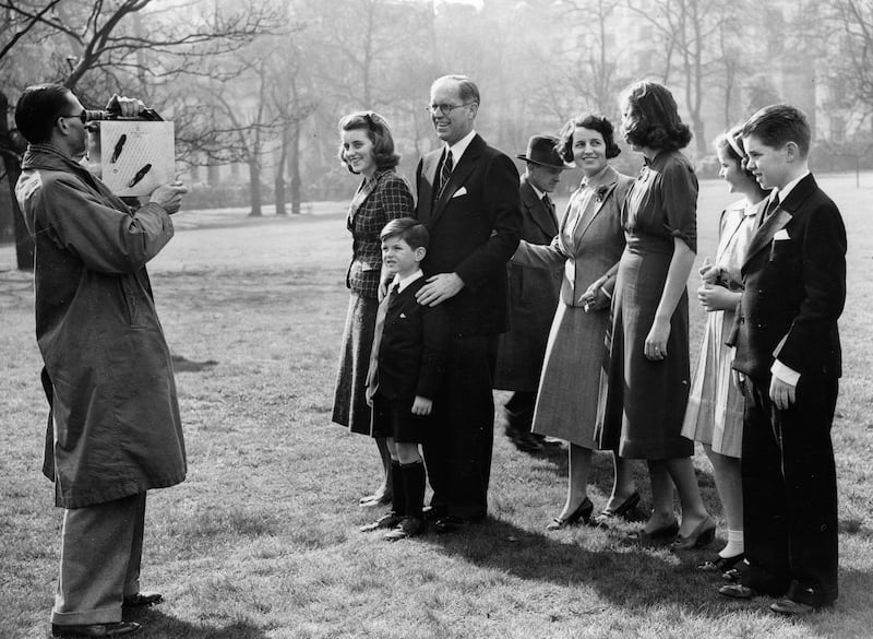 Joseph Patrick Kennedy, wife Rose Fitzgerald Kennedy and their five children pose in the garden of the US embassy in London in 1937. Getty Images