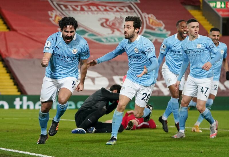 Centre midfield: Ilkay Gundogan (Manchester City) – Reacted to his penalty miss by keeping his scoring run going with two close-range finishes against Liverpool. Reuters