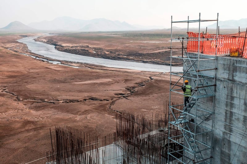 A general view of construction work at the site of the Grand Ethiopian Renaissance Dam near Assosa, Ethiopia. AFP, File