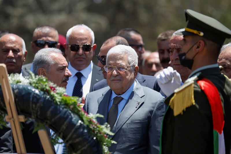 Mahmoud Abbas in Jenin, in the Israeli-occupied West Bank. Reuters