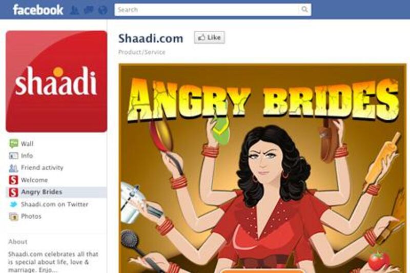 The homepage of Shaadi.com on Facebook.