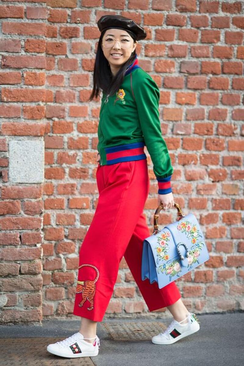 Yuwei Zhangzou poses wearing Gucci before the Gucci show during Milan Fashion Week Fall/Winter 2017/18 on February 22, 2017 in Milan, Italy. Vanni Bassetti / Getty Images
