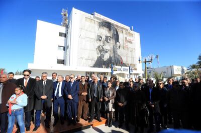 SIDI BOUZID, TUNISIA - DECEMBER 17: People attend the unemployment protests as they gather to mark the celebration for 8th anniversary of revolution at Bouazizi Square in Sidi Bouzid, Tunisia on December 17, 2018. (Photo by Yassine Gaidi/Anadolu Agency/Getty Images)