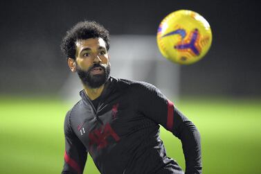 KIRKBY, ENGLAND - DECEMBER 11: (THE SUN OUT. THE SUN ON SUNDAY OUT) Mohamed Salah of Liverpool during a training session at AXA Training Centre on December 11, 2020 in Kirkby, England. (Photo by John Powell/Liverpool FC via Getty Images)