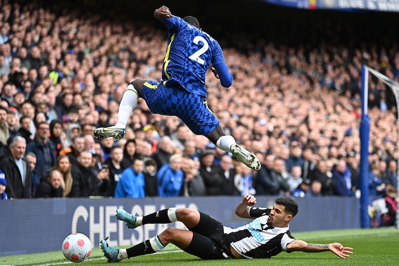 Bruno Guimaraes - 6: The new Magpies fans’ favourite had quiet first half but fizzed dipping strike wide just after break. Booked for foul on Kovacic. Didn't hit the highs of midweek full debut against Brighton. Getty