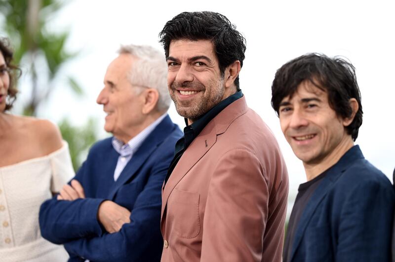 (L-R) director Marco Bellocchio, Pierfrancesco Favino and Luigi Lo Cascio attend the photocall for 'The Traitor' during the 72nd annual Cannes Film Festival. Photo: Pascal Le Segretain/Getty Images