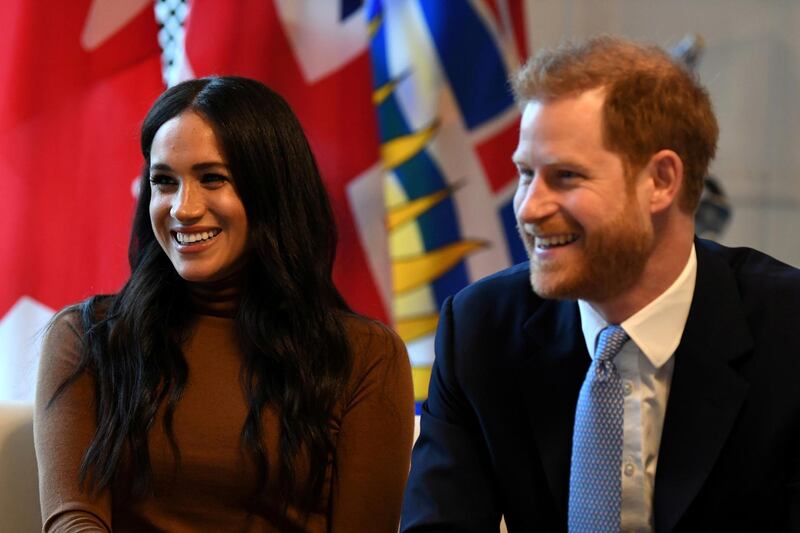 FILE PHOTO: Britain's Prince Harry and his wife Meghan, Duchess of Sussex visit Canada House in London, Britain  January 7, 2020. Daniel Leal-Olivas/Pool via REUTERS/File Photo