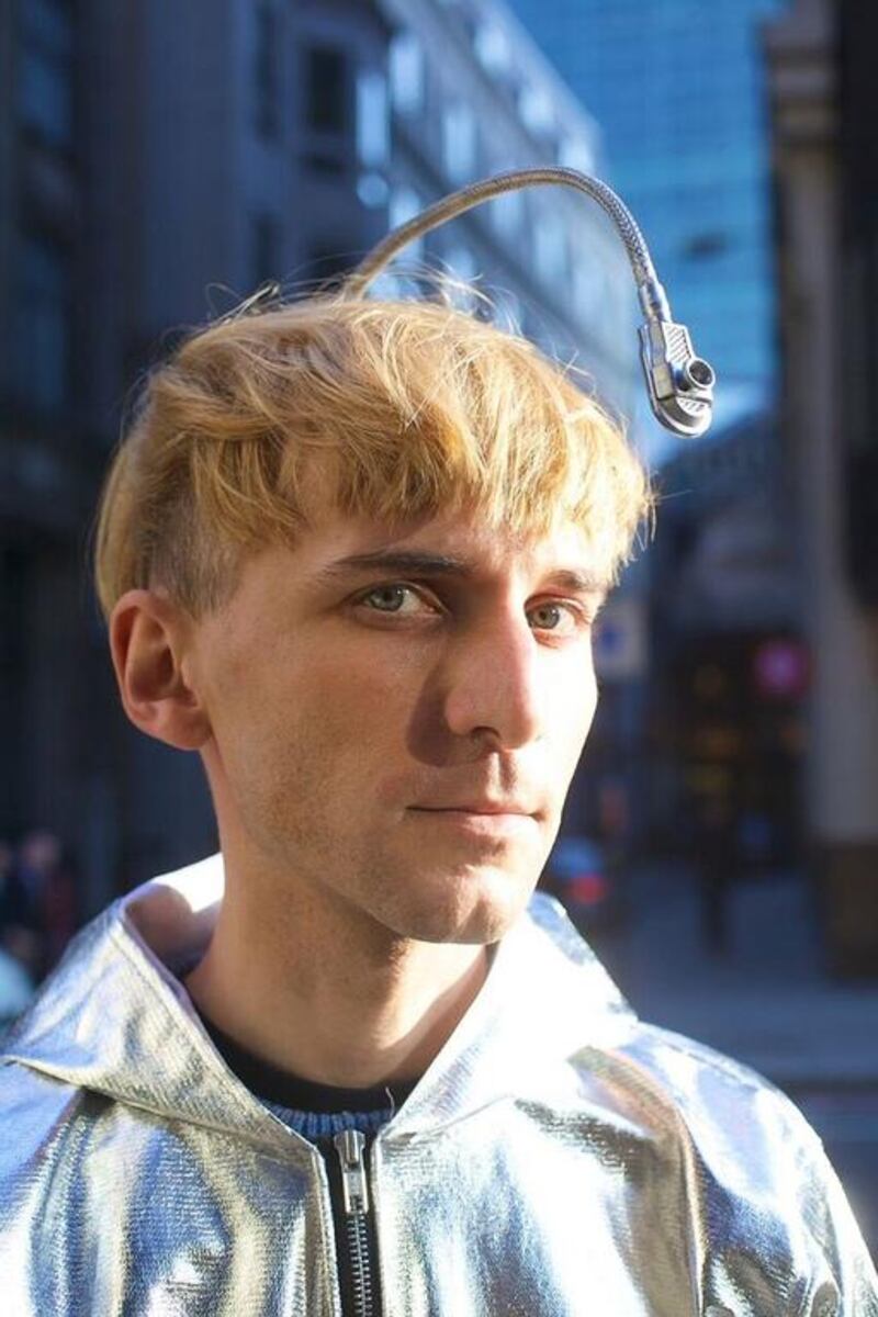 Cyborg artist Neil Harbisson  is appearing at next month’s Dubai Canvas Festival. Courtesy Government of Dubai Media Office