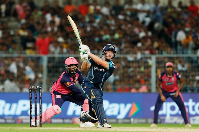 David Miller guided Gujarat Titans into the IPL 2022 final by hitting an unbeaten fifty against Rajasthan Royals at the Eden Gardens in Kolkata on Tuesday, May 24, 2022. Sportzpics for IPL