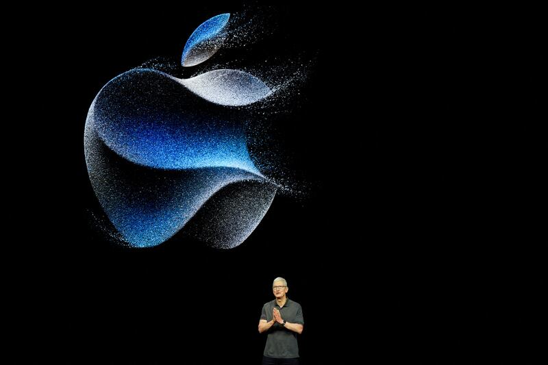 Apple chief executive Tim Cook addresses the event. Reuters