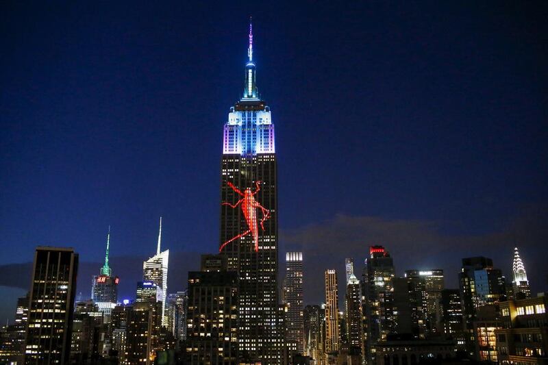 An image of an animal is projected onto the Empire State Building as part of an endangered species projection to raise awareness. Eduardo Munoz / Reuters