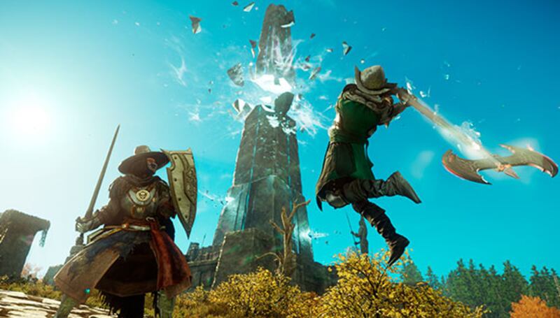 Amazon's PC video game 'New World' has already garnered hundreds of thousands of players since its release on September 28. Courtesy New World / Amazon