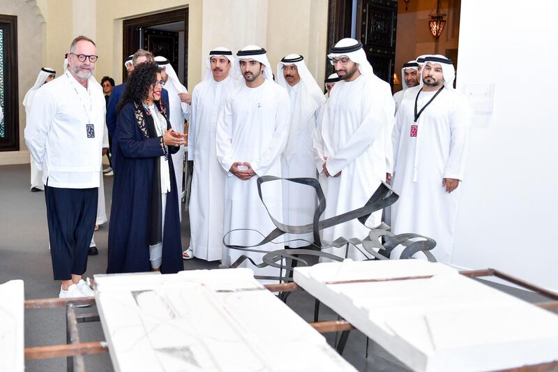 DUBAI, 19th March, 2019 (WAM) -- H.H. Sheikh Hamdan bin Mohammed bin Rashid Al Maktoum, Crown Prince of Dubai and Chairman of Dubai Executive Council, visited today the 'Art Dubai' exhibition, currently held in Madinat Jumeirah. Wam