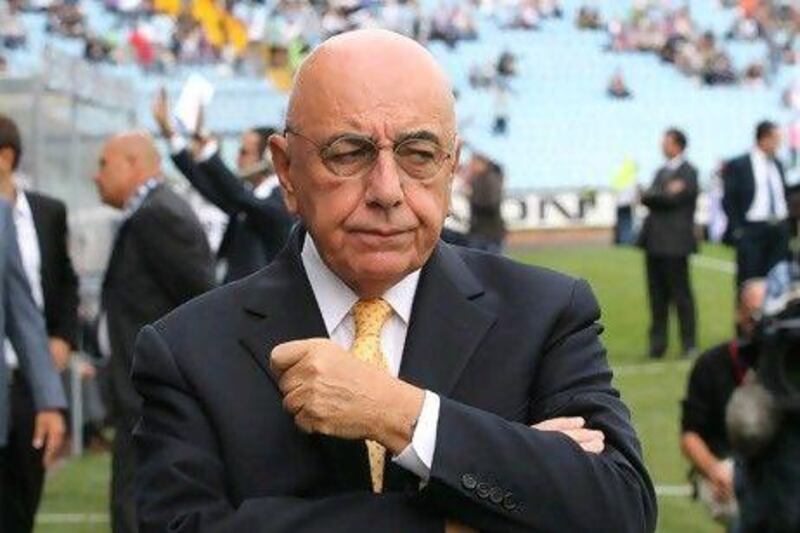 Adriano Galliani, the AC Milan vice president, was caught on camera talking negatively about his side's goalkeeper. Paolo Giovannini / AP Photo