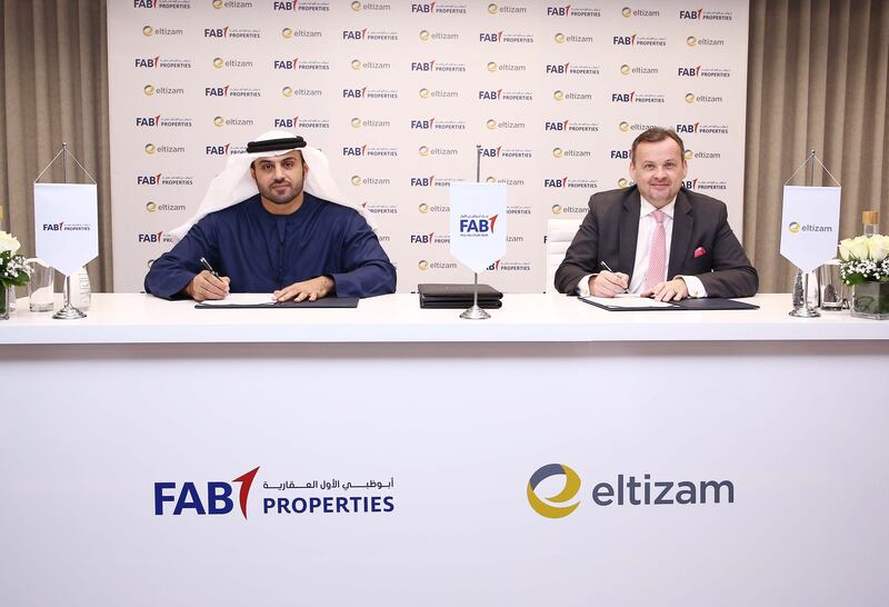 FAB Properties signed a preliminary agreement with Eltizam Group to provide asset management solutions. Photo: WeberShandwick