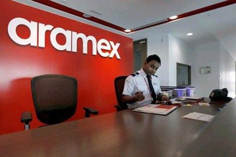 Aramex shares closed up 1.11 per cent at Dh1.83 yesterday on the news it had posted a Dh61 million first-quarter profit. Jumana El Heloueh / Reuters