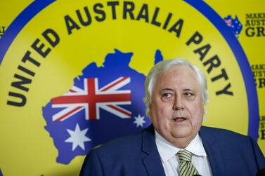  Federal leader of the United Australia Party Clive Palmer has spent more than $30 million on his election campaign. EPA