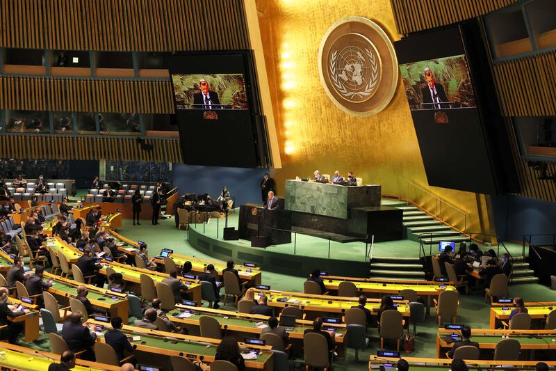 The United Nations General Assembly. This week's event is the first time that those attending will convene in person since the Covid-19 pandemic led to most addresses being delivered by video link. AP