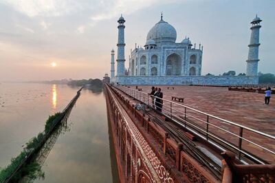 Rising water from the Yamuna river has reached the walls of the Taj Mahal. AFP
