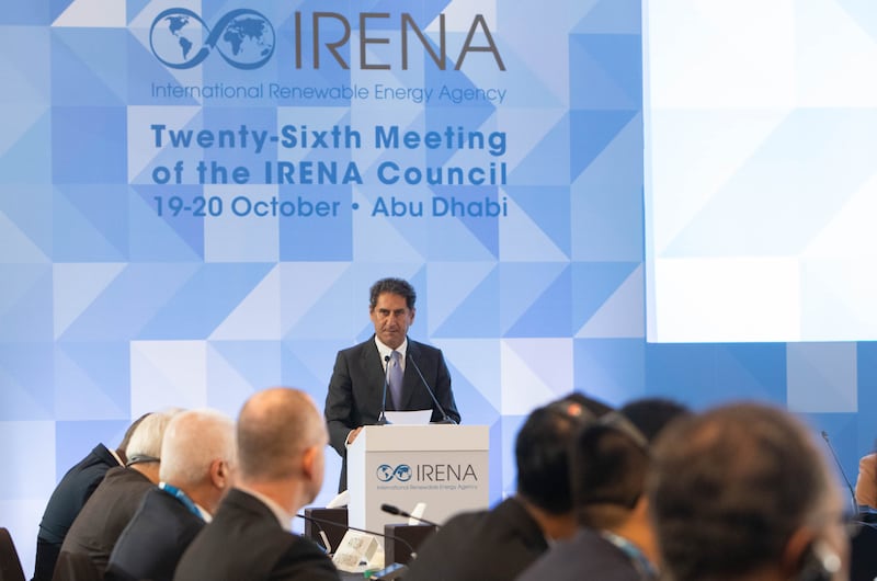 Francesco La Camera, director general of Irena, at the 26th meeting of the Irena Council in Abu Dhabi. Leslie Pableo for The National
