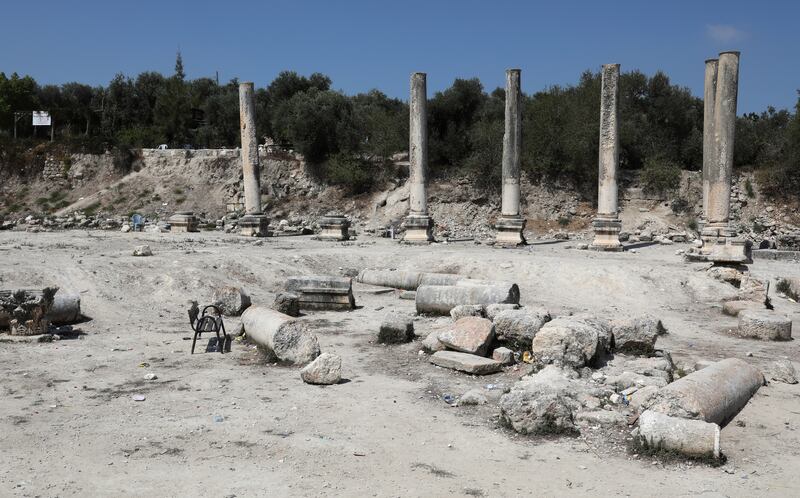 A view of the archaeological site at the Palestinian village of Sabastiya, near the West Bank city of Nablus.