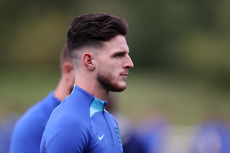 Declan Rice during England's training session at St George's Park. Getty