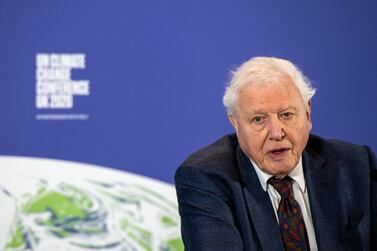 Sir David Attenborough told The National: 'If we bring emissions down with sufficient vigour we may yet avoid the tipping points.' Getty