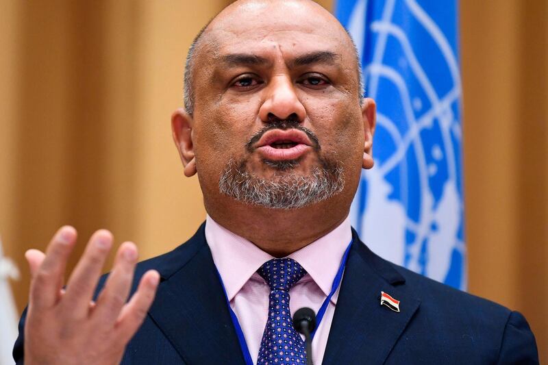 Yemen's Roreign Minister Khaled al-Yamani holds a press conference following the peace consultations taking place at Johannesberg Castle in Rimbo, north of Stockholm, Sweden, on December 13, 2018. Yemen's government and rebels have agreed to a ceasefire in flashpoint Hodeida, where the United Nations will now play a central role, the UN chief said. / AFP / Jonathan NACKSTRAND
