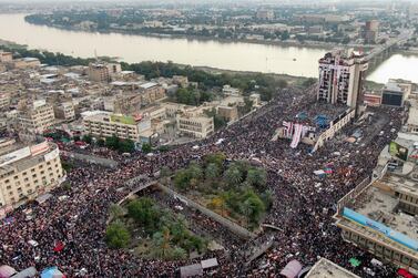 Baghdad's Tahrir Square, where Kurdish pharmacist Sheelan Dara reportedly attended demonstrations demanding the removal of the political class. AFP