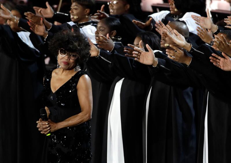 Dee Dee Bridgewater, left, performs with New Direction Tennessee State Gospel Choir in the Paul VI Hall at the Vatican during the Christmas concert. AP Photo