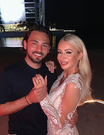 Olivia Atwood and Bradley Dack got engaged with a Burj Al Arab backdrop. Instagram / Olivia Atwood 