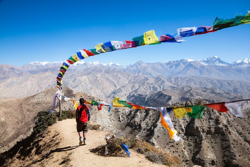 A trek through the Himalayas is number 16. Getty Images