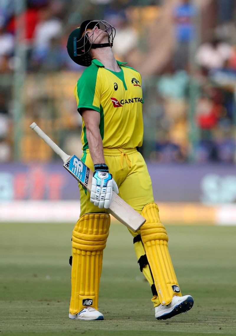 A frustrated Steven Smith  after losing his wicket. AP