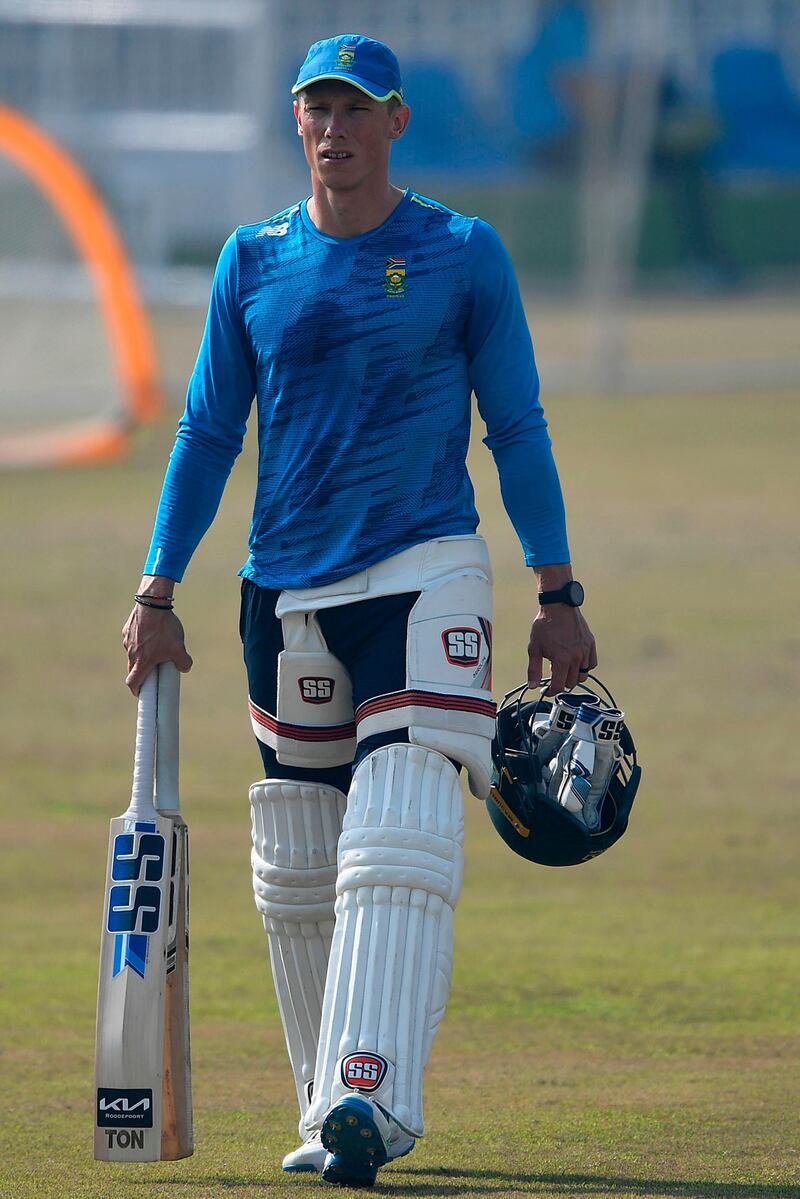 South Africa's Rassie van der Dussen attends a practice session at the Rawalpindi Cricket Stadium. AFP