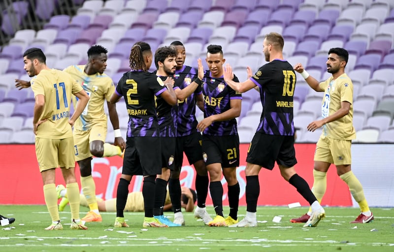 Kodjo Laba, the winner of both the Golden Ball and Golden Boot awards last season, led the charge with four goals for the defending champions Al Ain against Al Dhafra. Photo: UAE Pro League